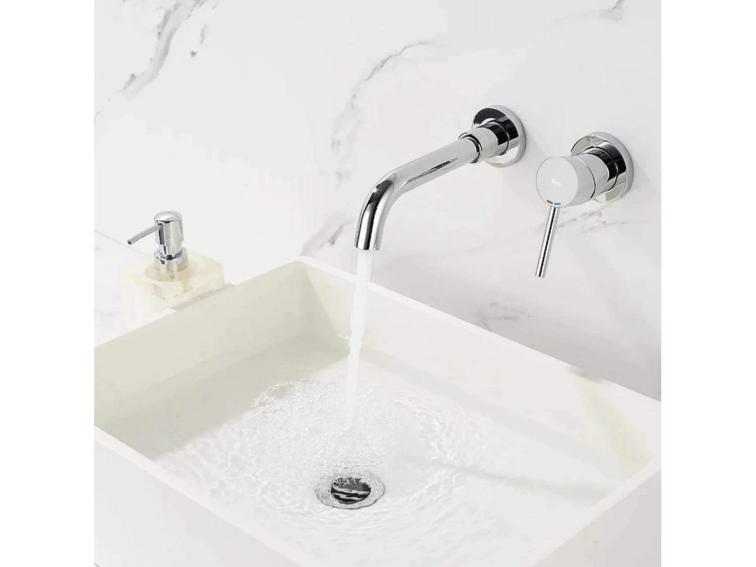 Robinet Mural Rea Lungo Long Chrome + Box