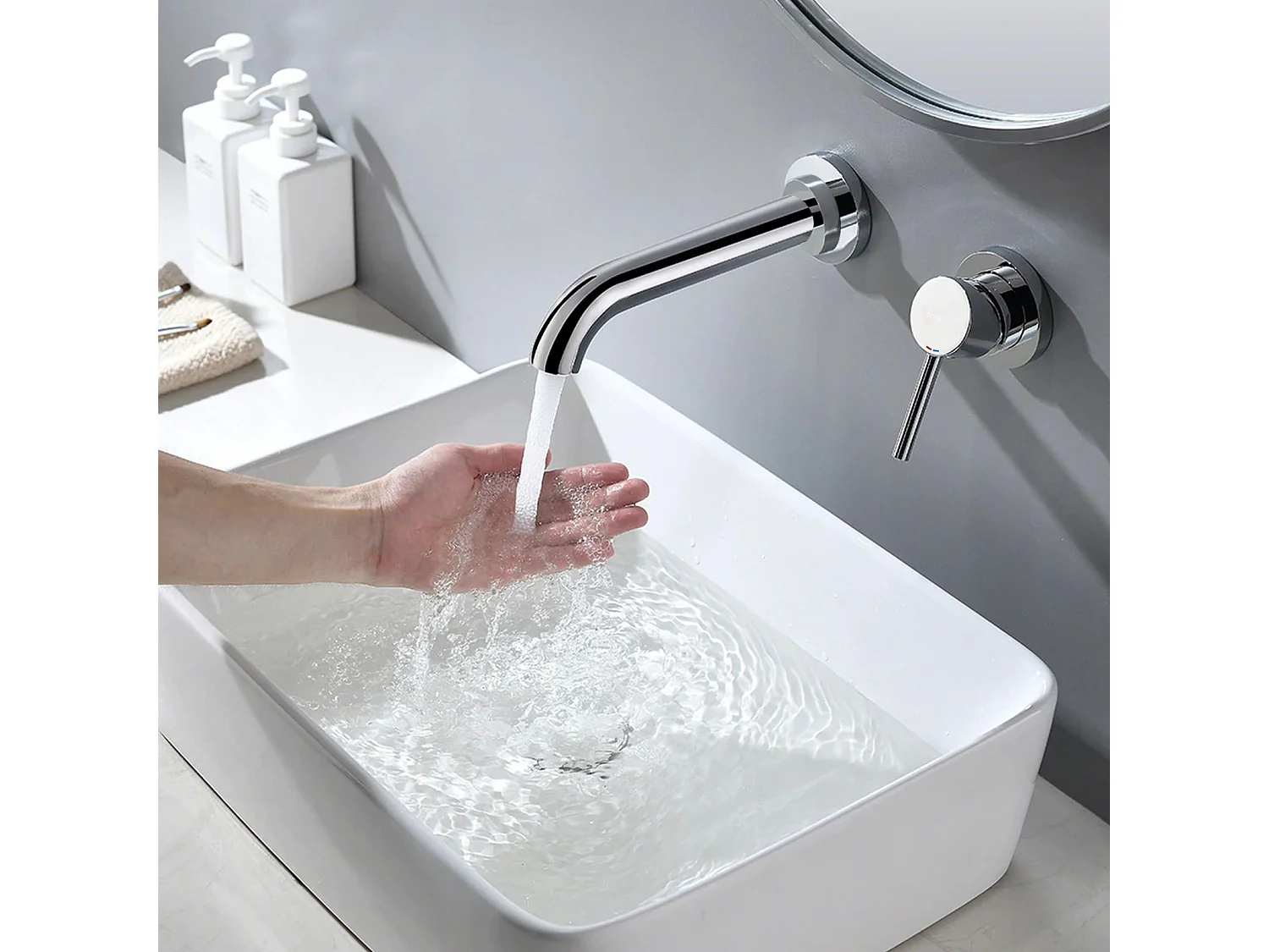 Robinet Mural Rea Lungo Long Chrome + Box