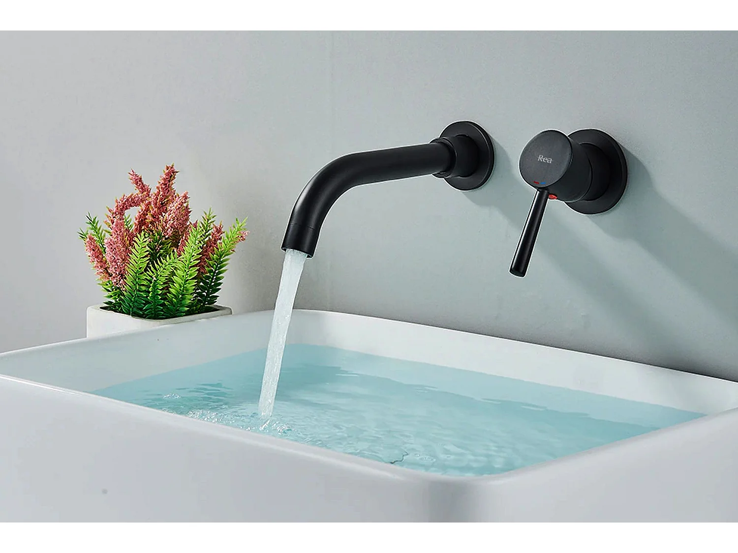 Grifo Empotrado Oculto Rea Lungo Long Black + Box