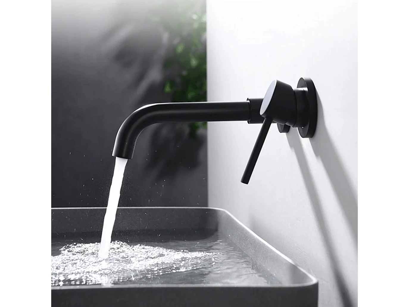 Grifo Empotrado Oculto Rea Lungo Long Black + Box