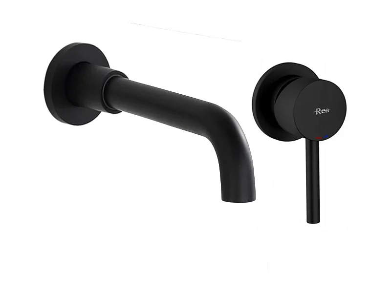 Robinet Mural Rea Lungo Long Black + Box