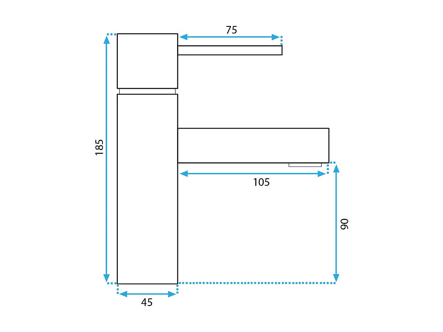 ROBINET de LAVABO REA TESS LOW BLACK MAT