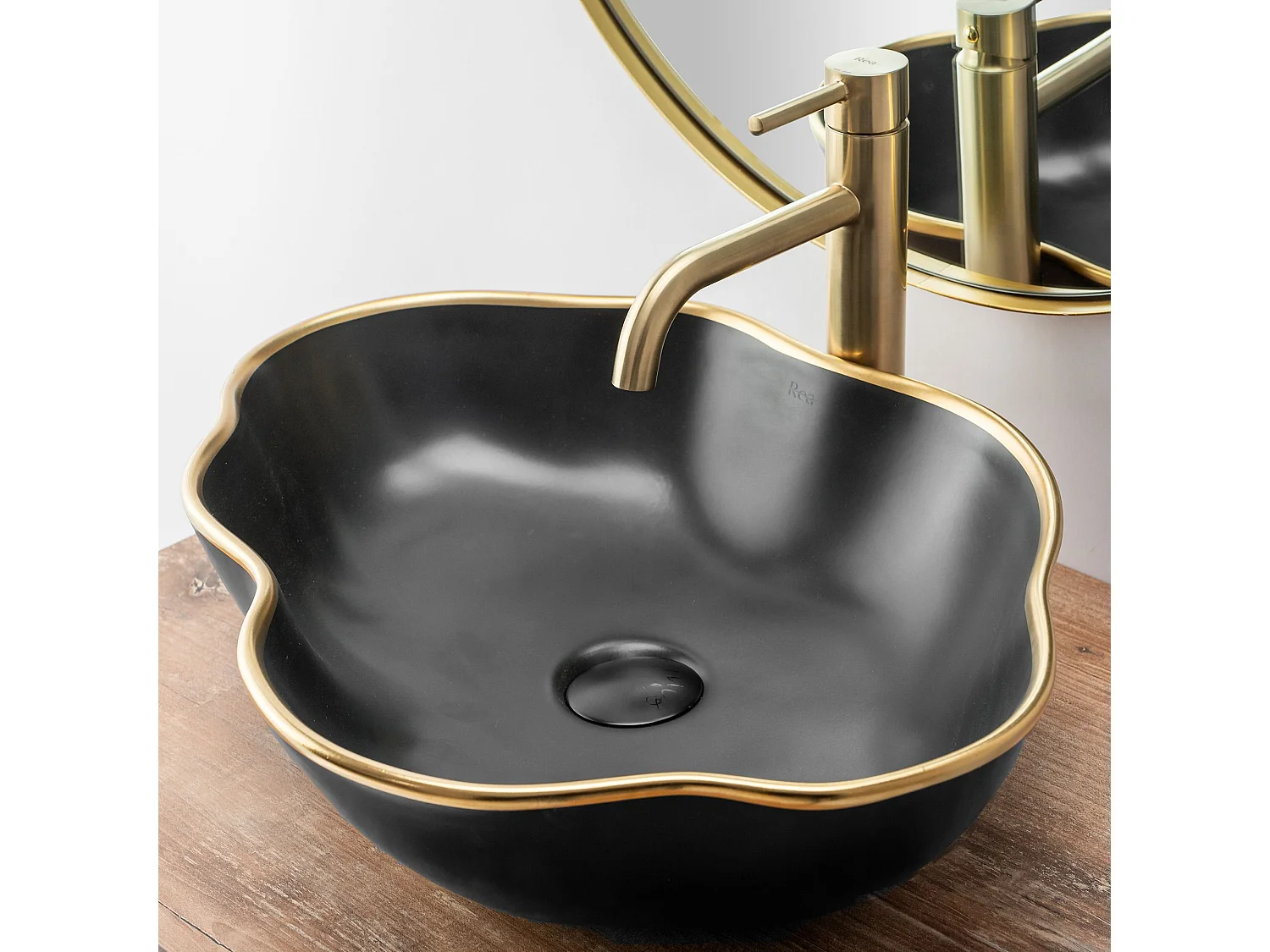 Orbit Misturadora De Lavatório Rea Lungo High Brush Gold