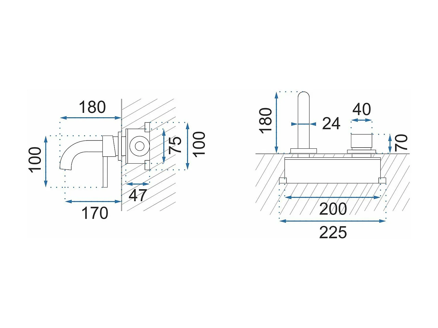 Robinet De Lavabo Encastré Rea Js-W021B Owen Black