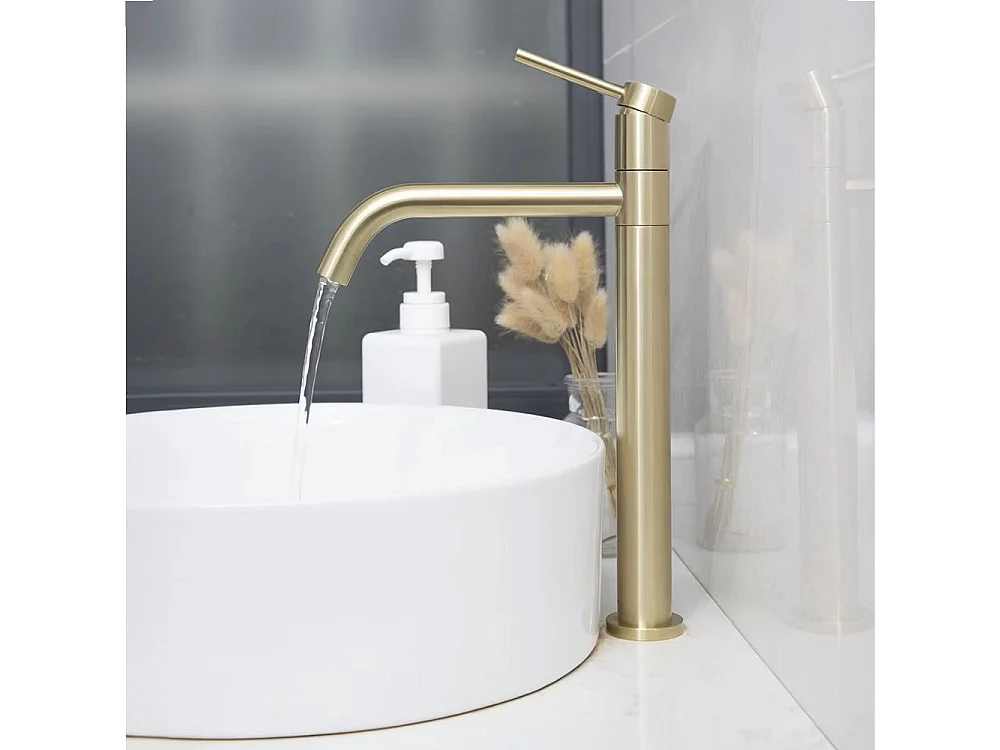Rubinetto Da Lavabo Rea Lugano High Brush Gold