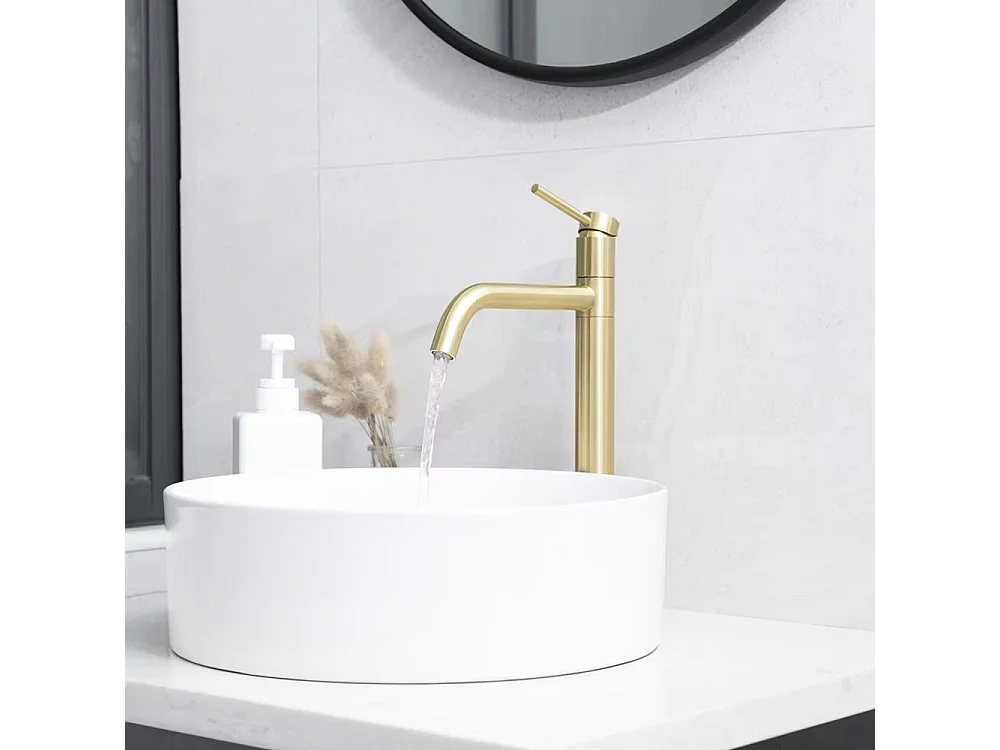 Rubinetto Da Lavabo Rea Lugano High Brush Gold