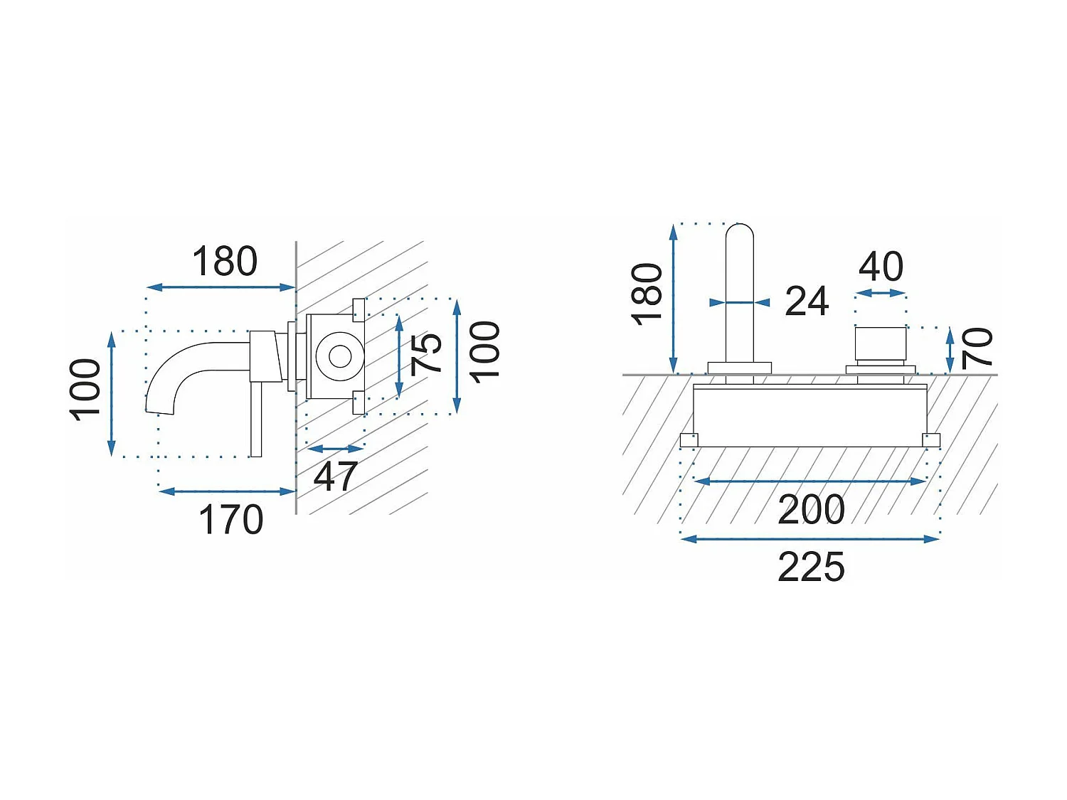 Robinet De Lavabo Encastré Rea Js-W021G Owen Gold