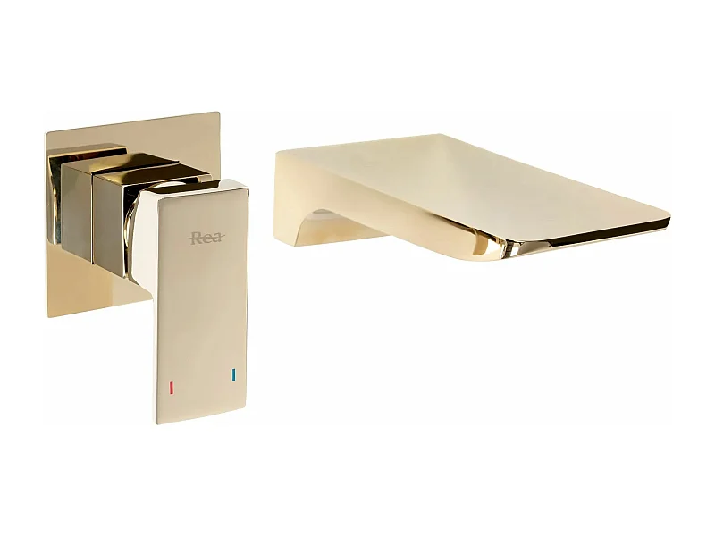 Wandarmatur aus Messing REA Mason Gold mit mechanischer Bedienung