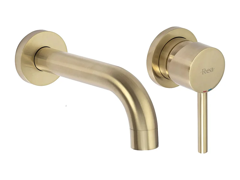 Robinet Mural Rea Lungo Brush Gold + Box