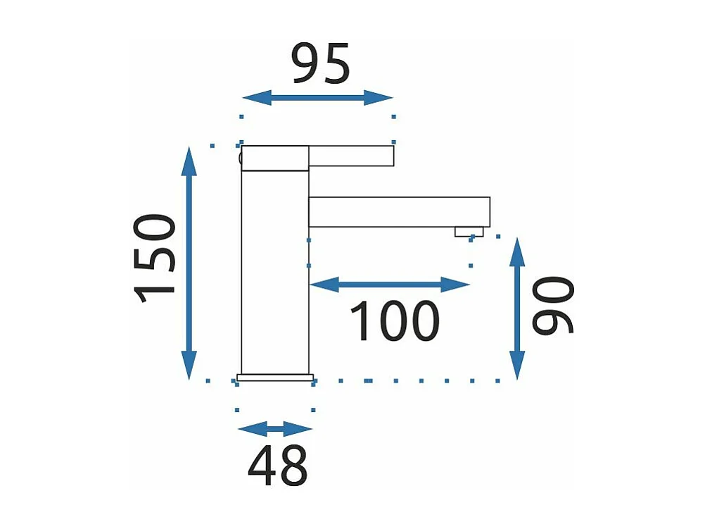 Waschbeckenarmatur Rea My1806-2Cw Polo Low White/Chrome