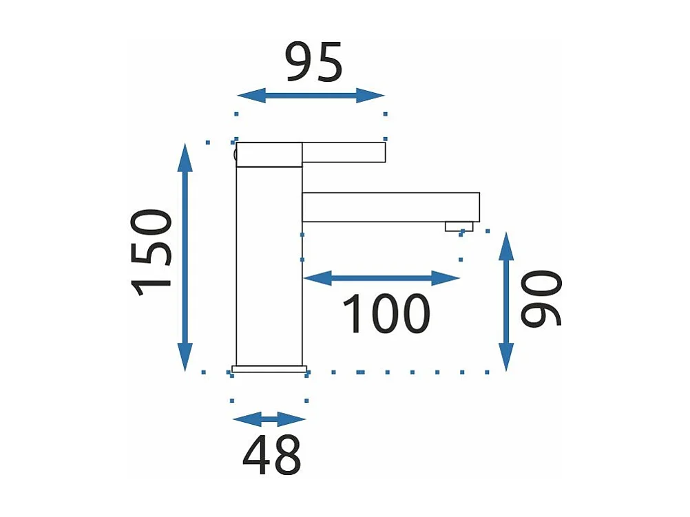 Robinet De Lavabo Rea My1806-2Cw Polo Low White/Chrome
