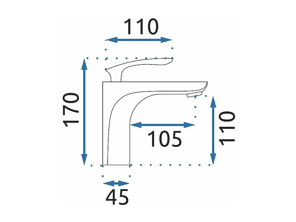 Grifo De Baño Rea Orbit Low Black/Gold