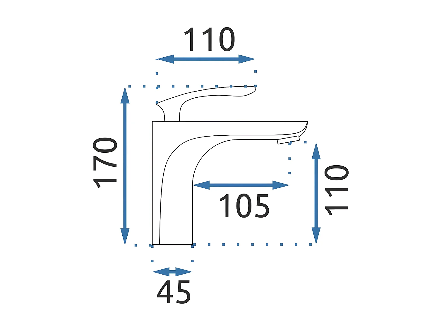 ROBINET de LAVABO REA ORBIT CHROME LOW