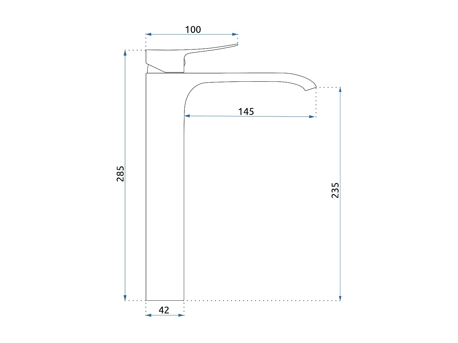 Robinet De Lavabo Rea Dart High Chrome