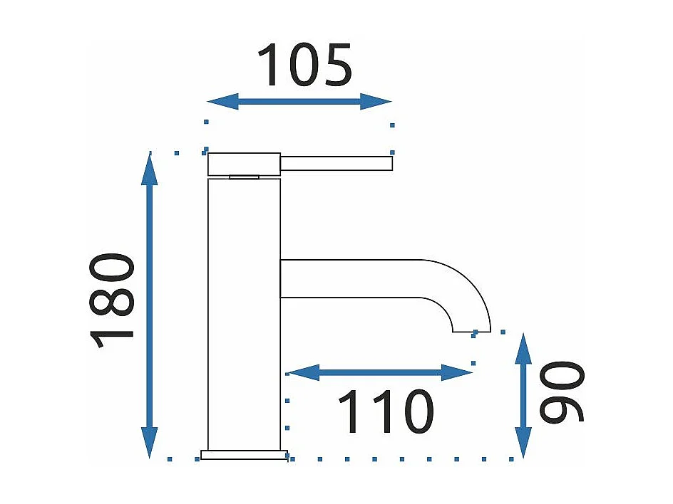 Rubinetto Da Lavabo Rea Js-B801B Spot Low Black