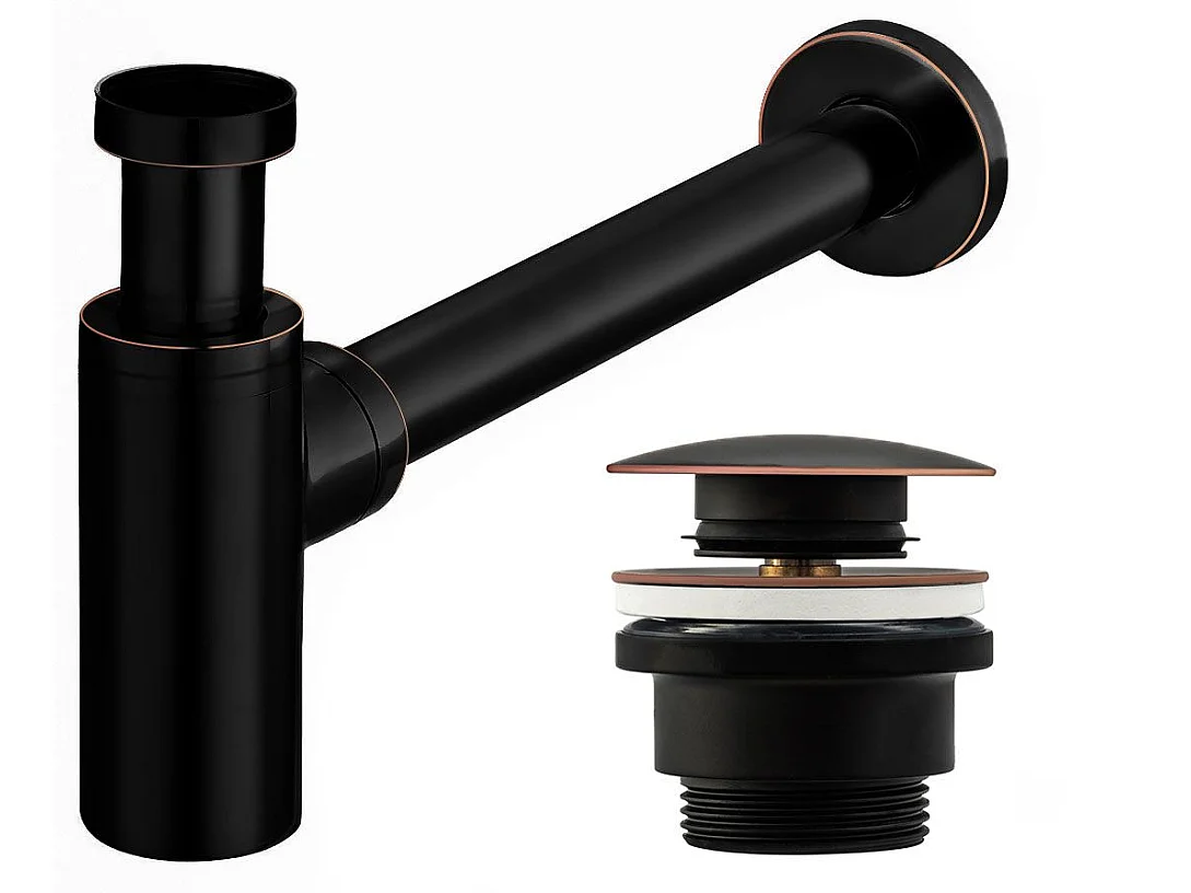 Syphon Wastafelsifon Klik-Klak Universeel Rea Black Old