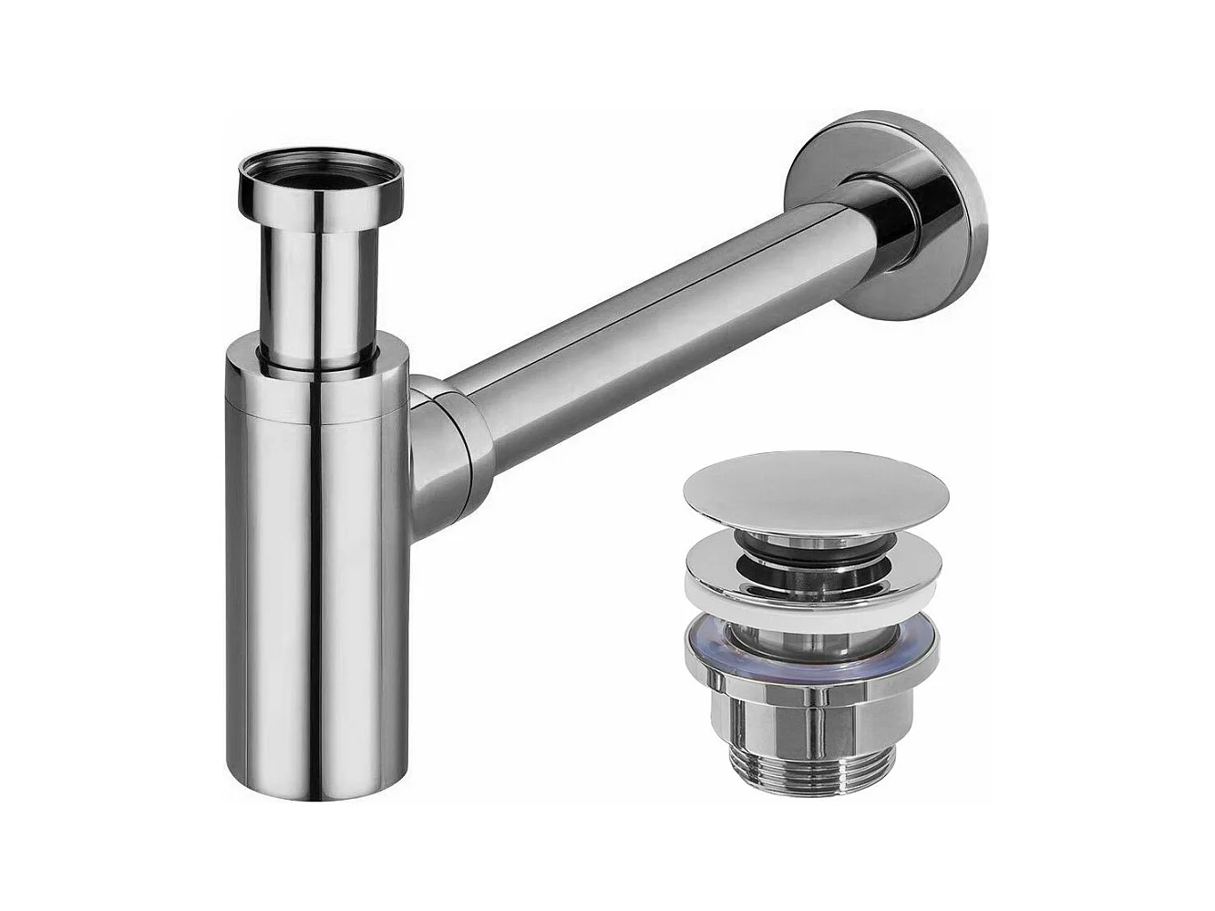 Siphon De Lavabo Universel Clic-Clac Rea Grey