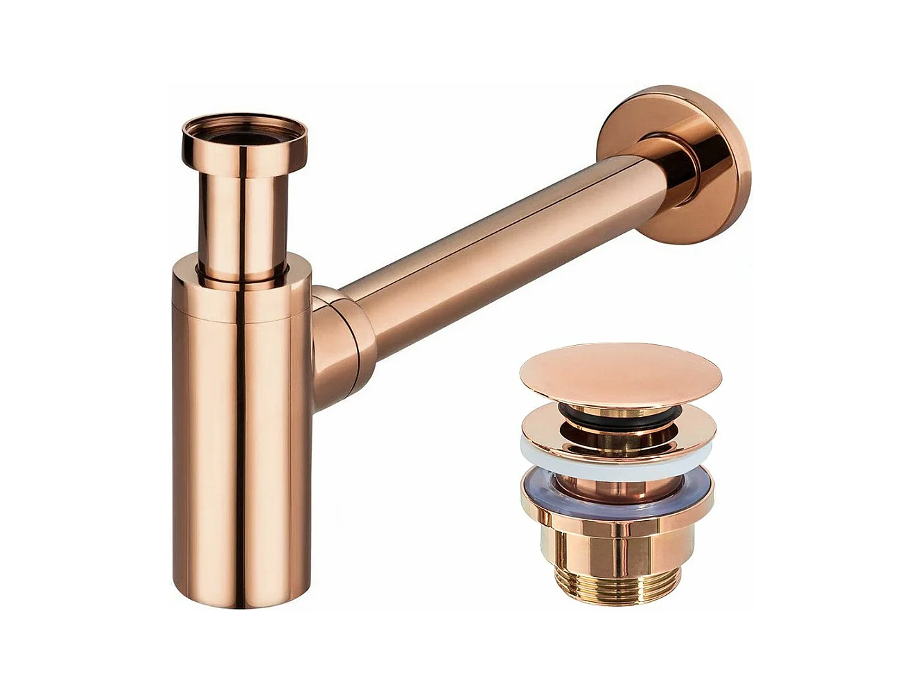 Siphon De Lavabo Universel Clic-Clac Rea Rose Gold