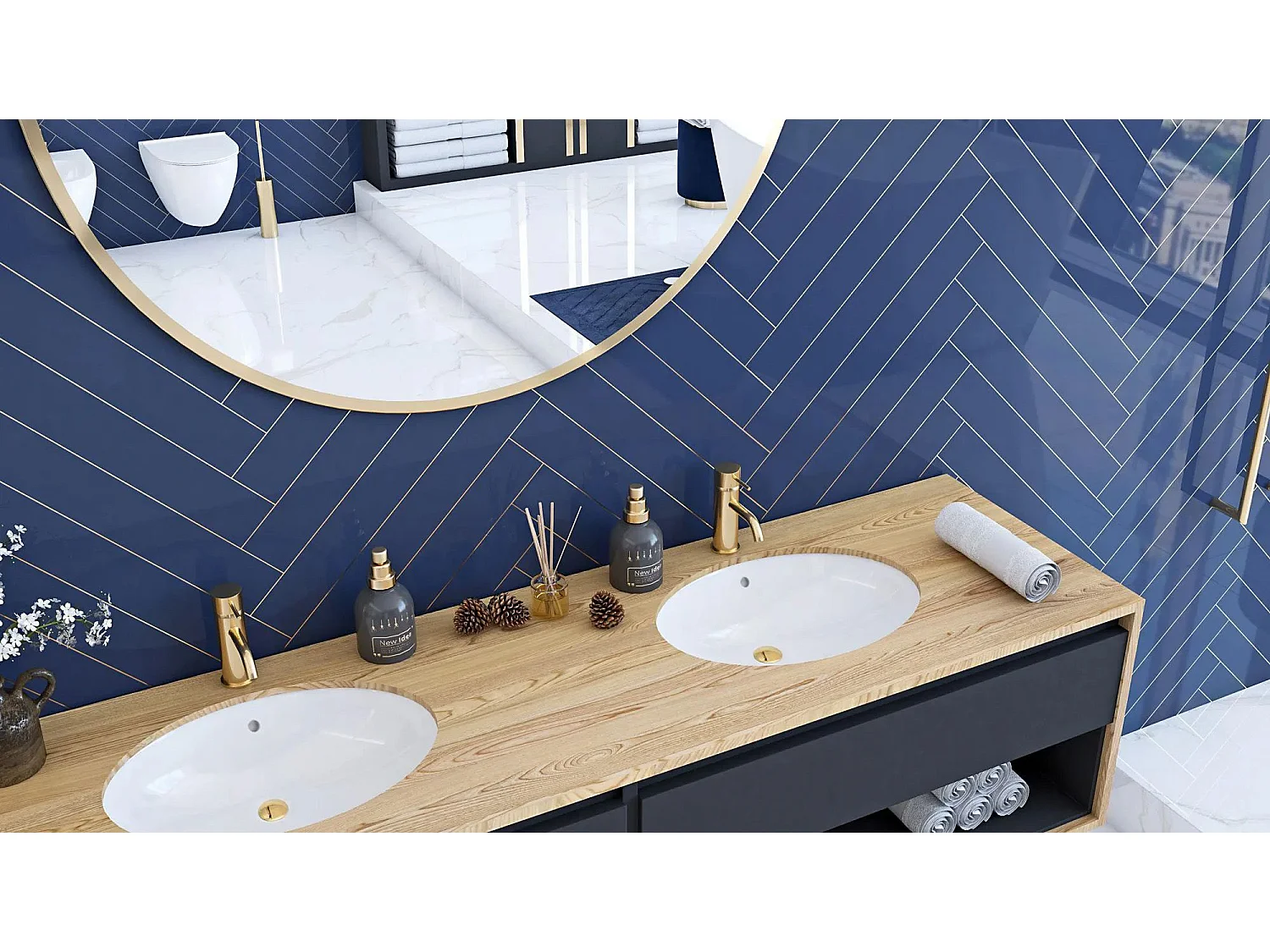 Lavabo Bajo Encimera Rea Nel White