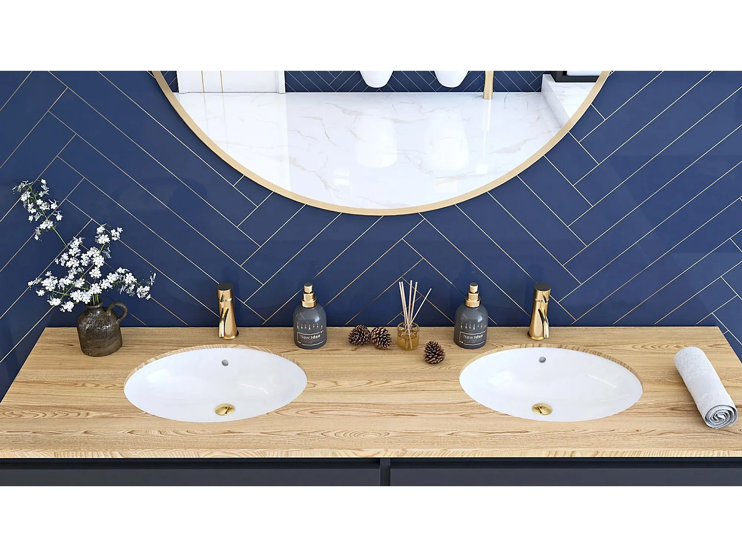 Lavabo Bajo Encimera Rea Nel White