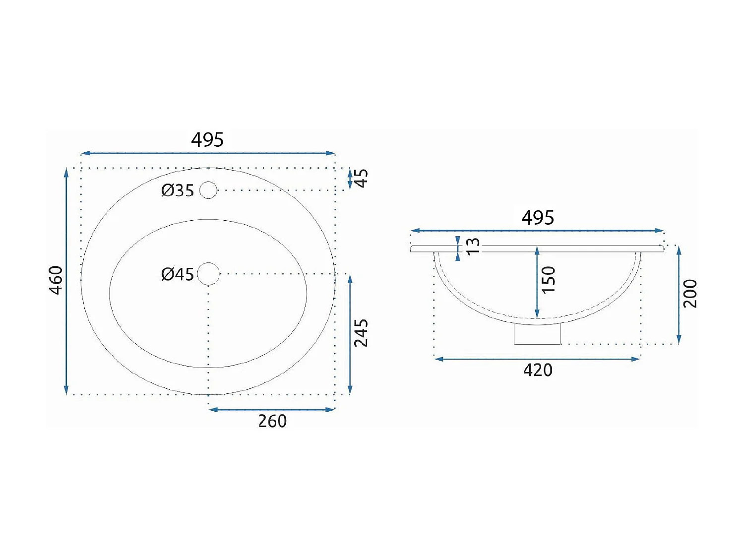 Vasque À Encastrer Rea Dalia White