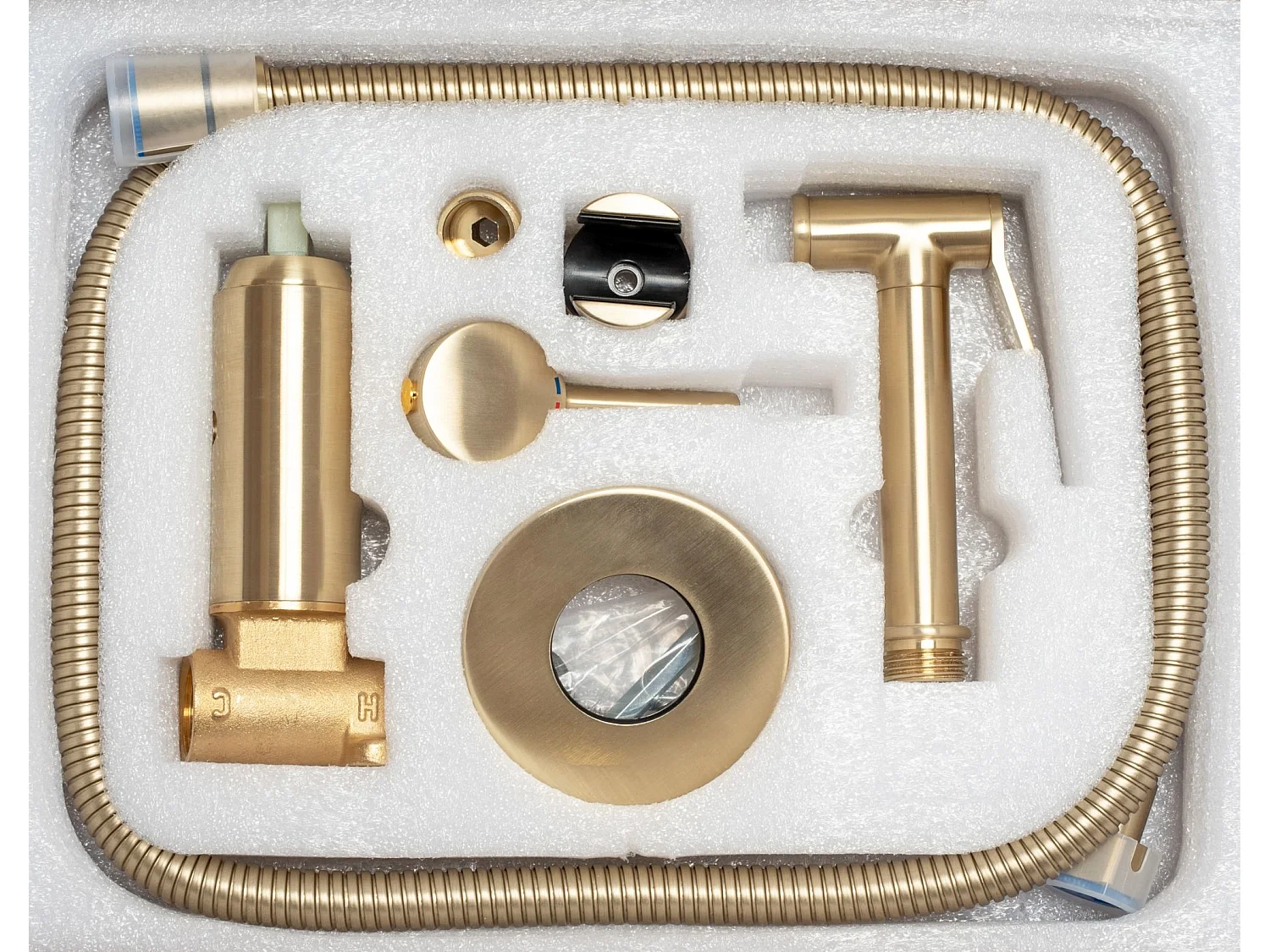 Robinet De Bidet Rea Loop Lungo Brush Gold