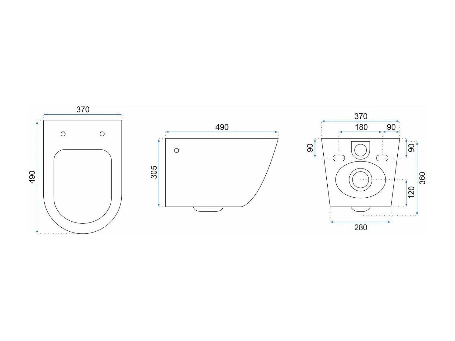Wandhängendes Rea Olivier Duroplast/Flat/Zm White