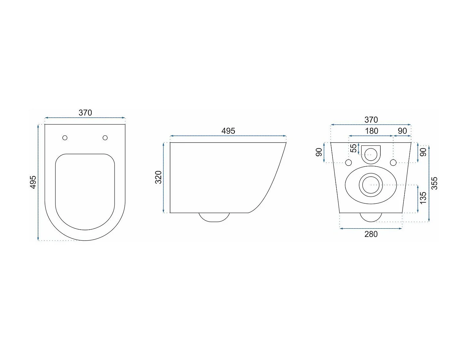 Taza De Inodoro Wc Rea Carlos Duroplast/Slim/Zm Lava Shiny Grey