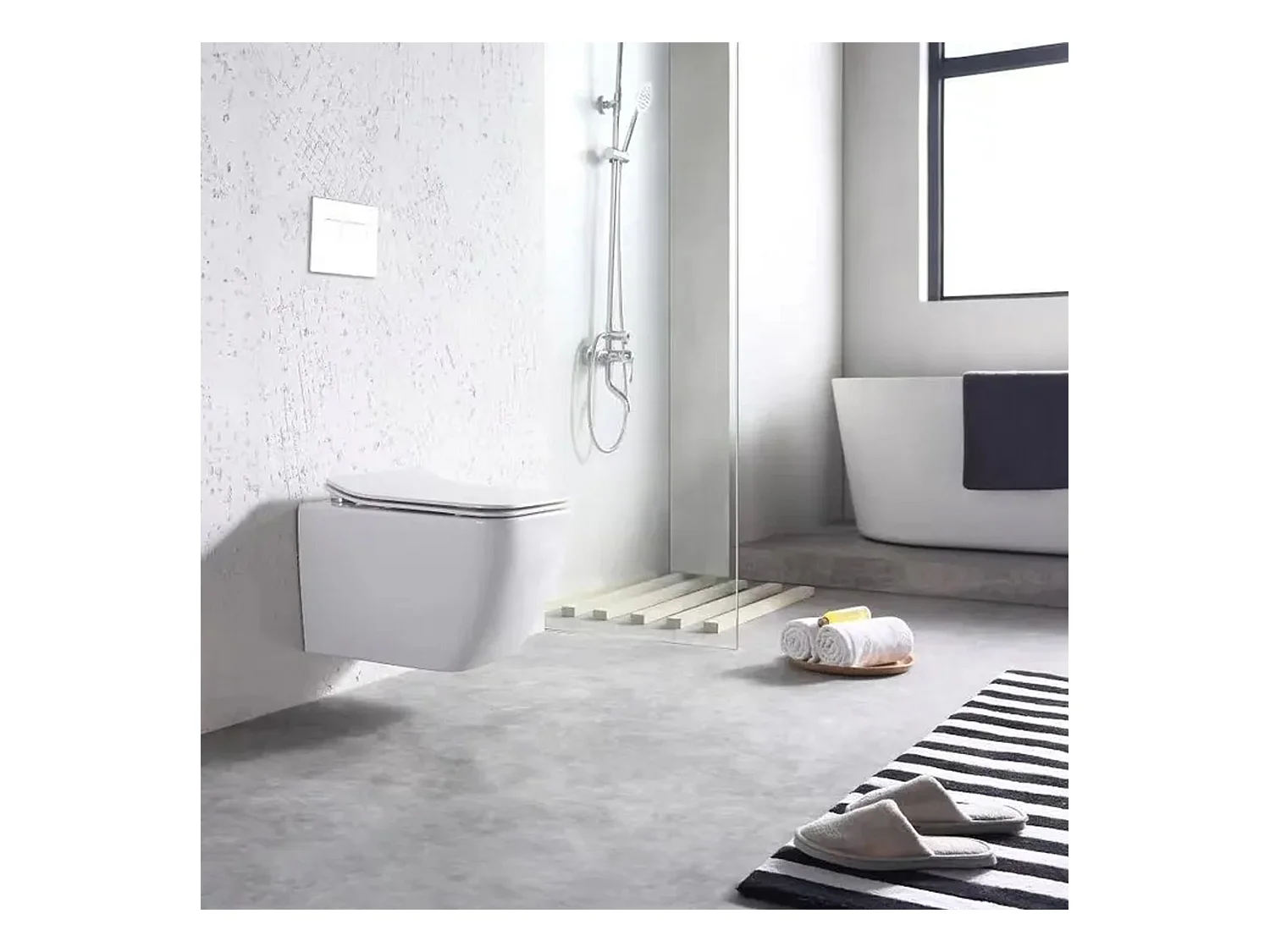 Wandhängendes Rea Martin Rimless Duroplast/Slim/Zm White