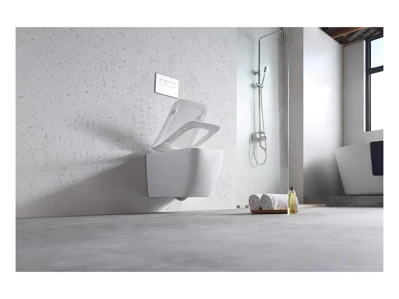 Wandhängendes Rea Martin Rimless Duroplast/Slim/Zm White