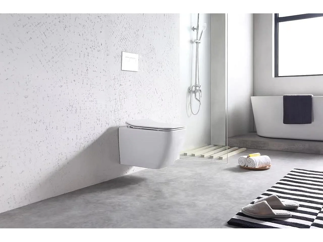 Cuvette Wc Suspendue Rea Martin Rimless Duroplast/Slim/Zm White