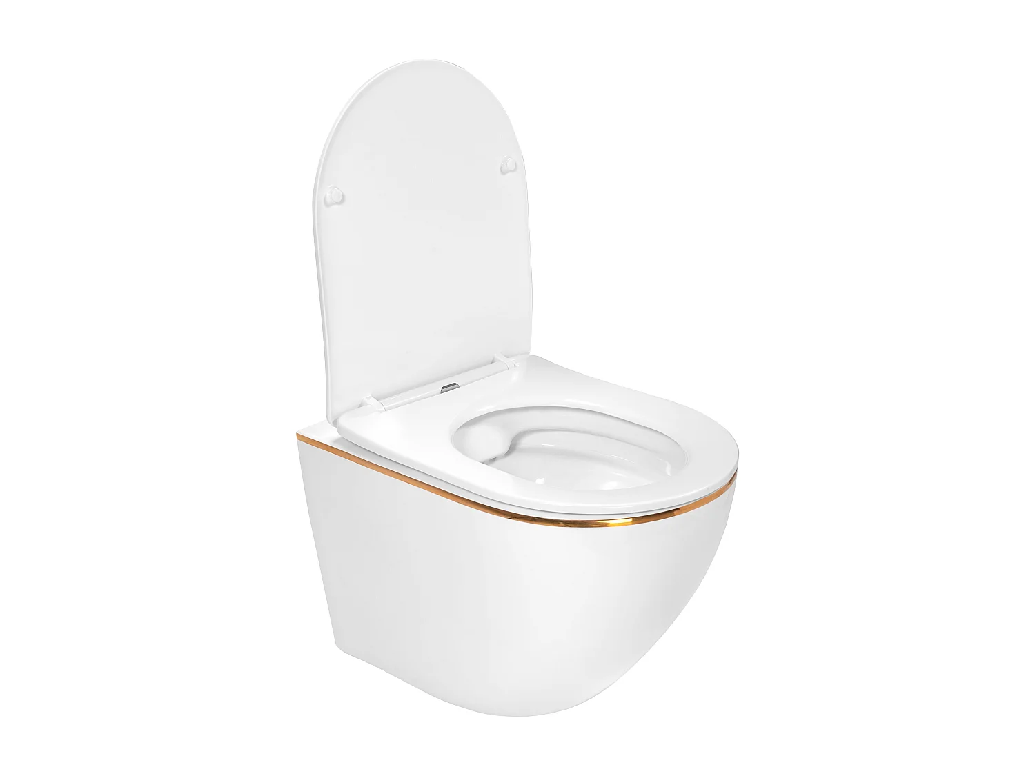 Cuvette WC suspendue Rea Carlo Mini Rimless Dur/Flat/ZM Blanc/Or