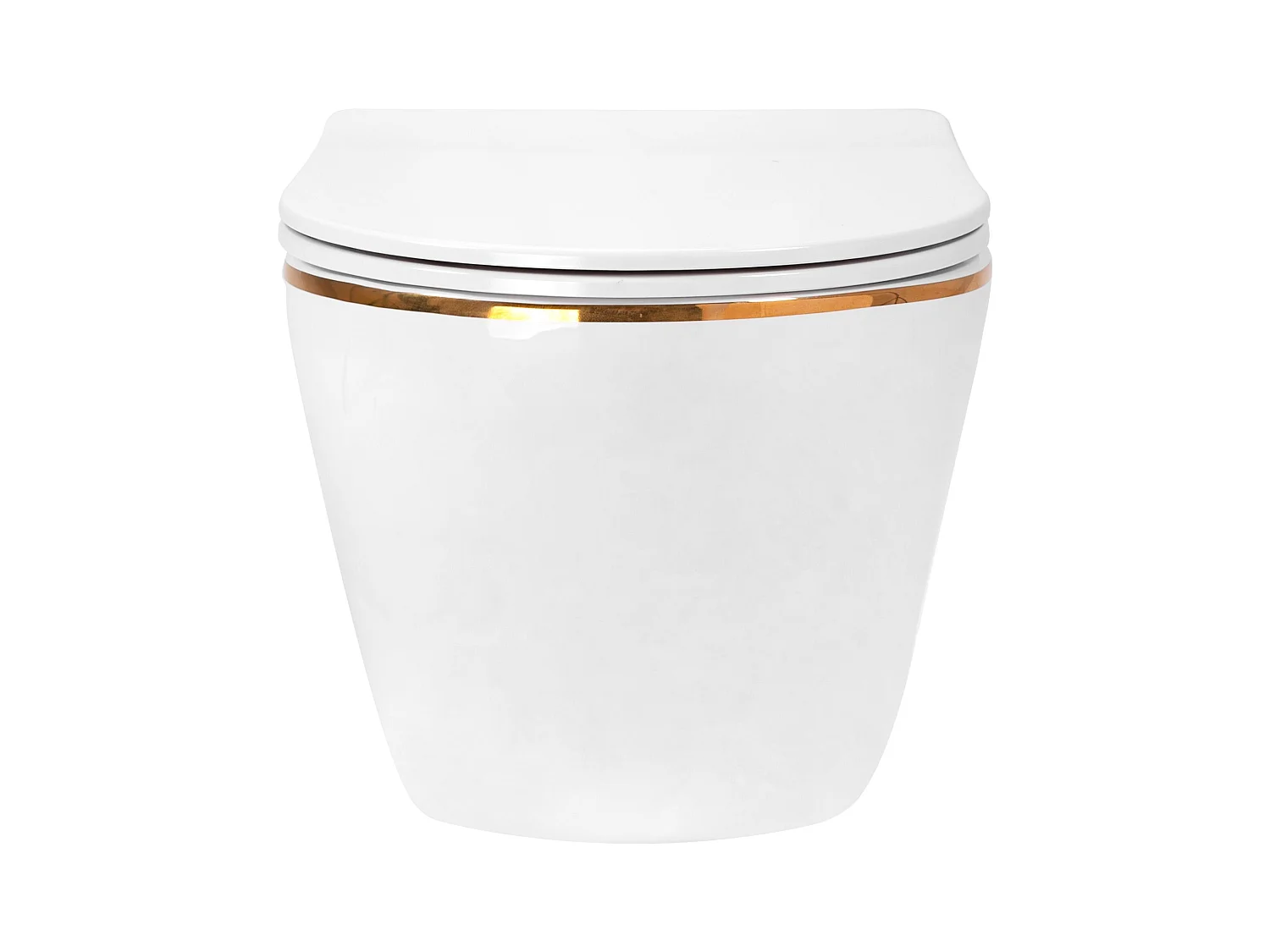 Cuvette WC suspendue Rea Carlo Mini Rimless Dur/Flat/ZM Blanc/Or