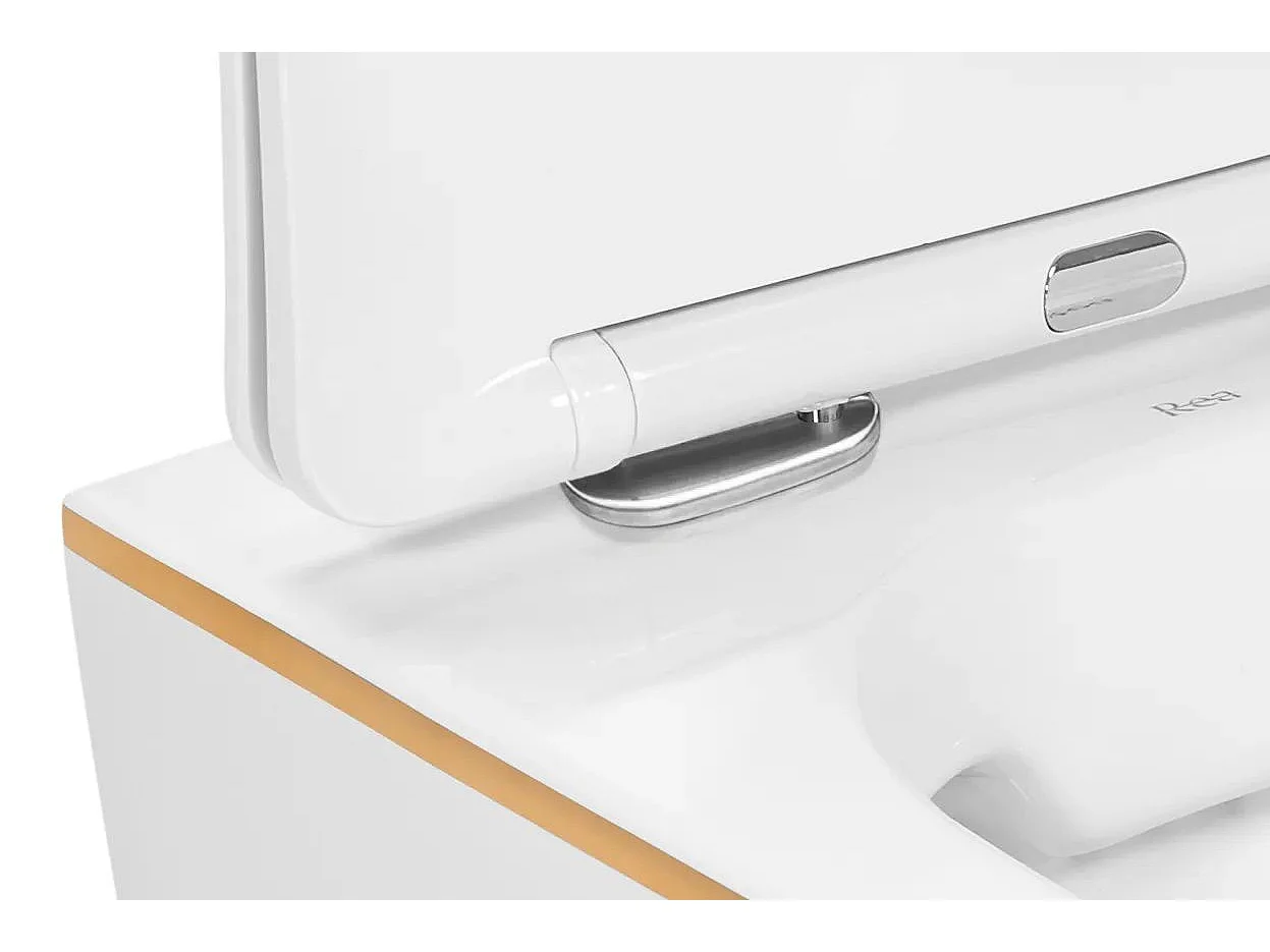 Cuvette WC suspendue Rea Carlo Mini Rimless Dur/Flat/ZM Blanc/Or