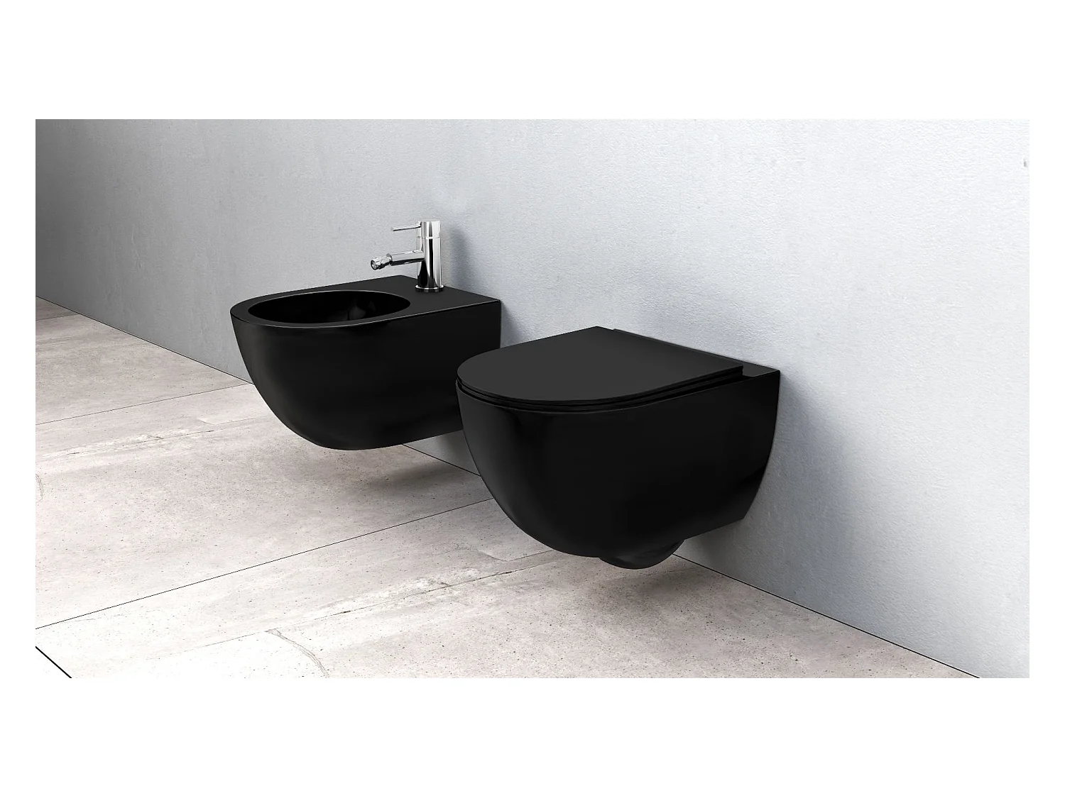 Cuvette Wc Suspendue Rea Carlo Mini Rimles Duroplast/Flat/Zm Black