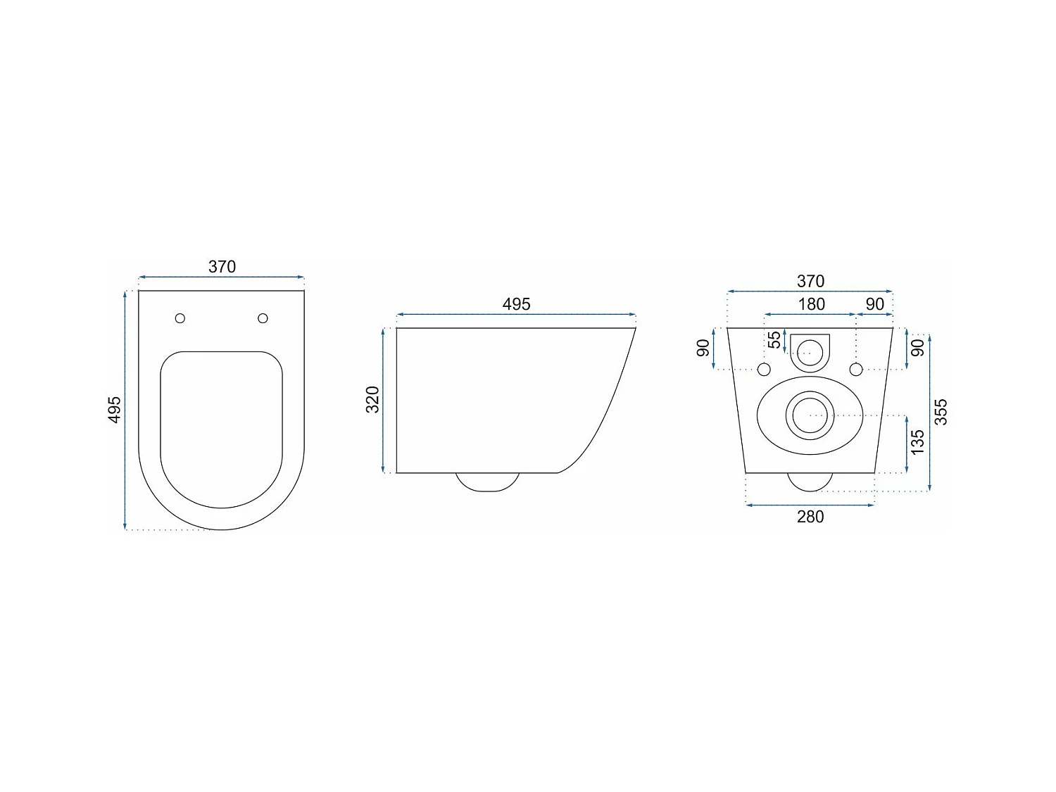 Taza De Inodoro Wc Rea Carlos Duroplast/Slim/Zm Granit Matt Grey
