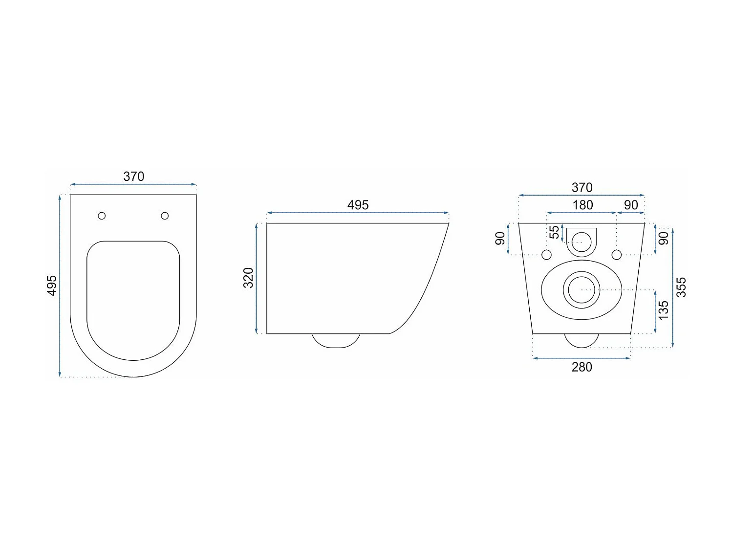 Taza De Inodoro Wc Rea Carlos Duroplast/Slim/Zm Granit Matt Grey