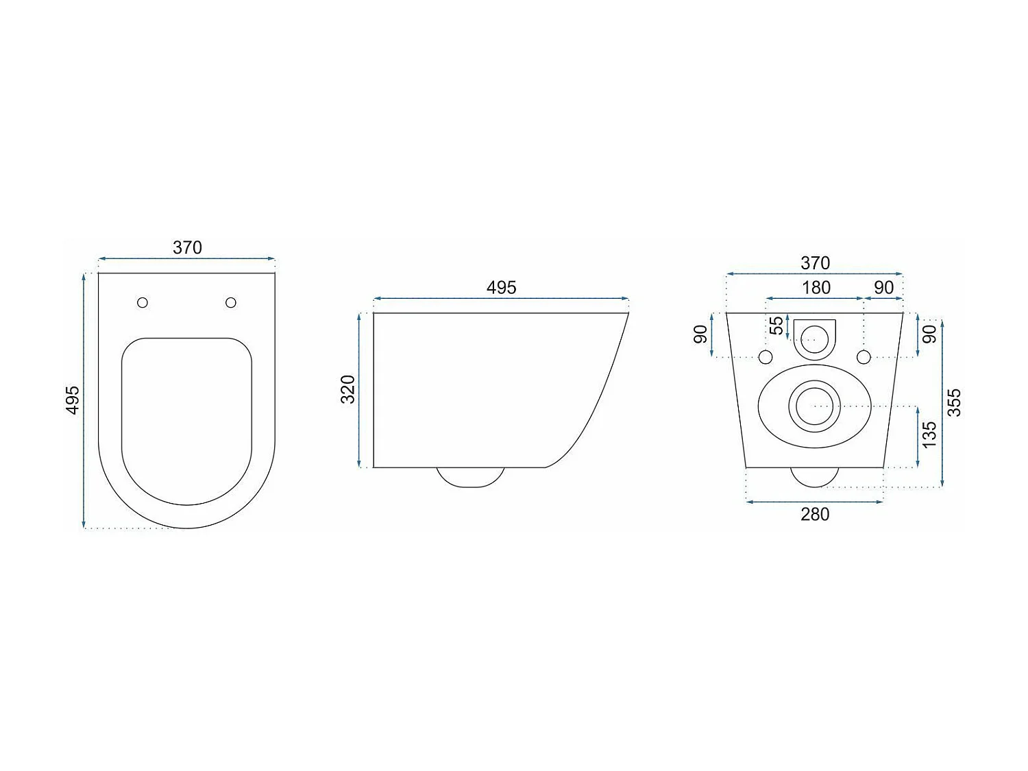 Cuvette Wc Suspendue Rea Carlos Duroplast/Flat/Zm Nature Marble Grey