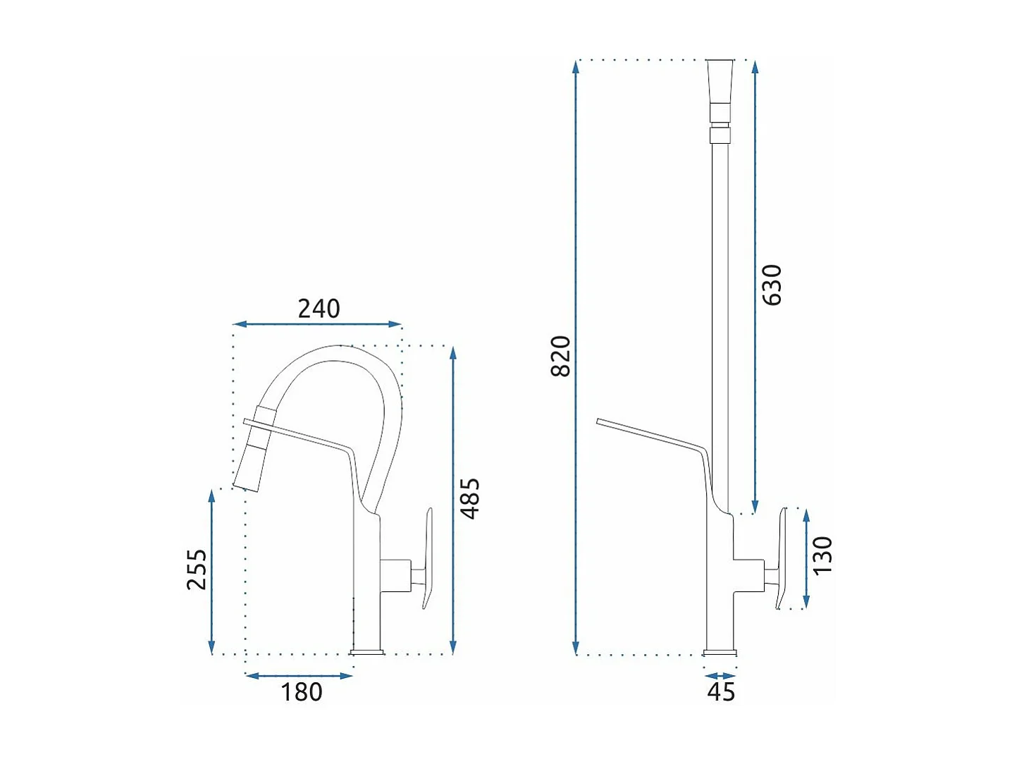 Robinet De Cuisine Rea Castor Black