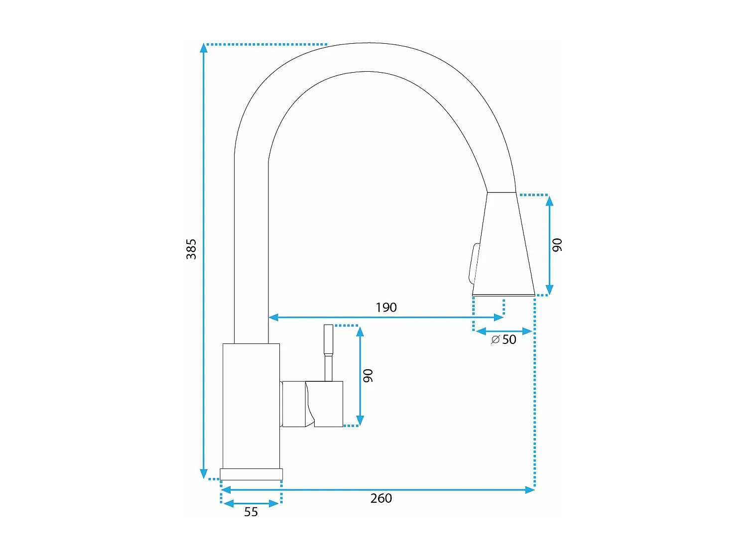 Keukenkraan Rea Js-Ss008C Cross Chrome