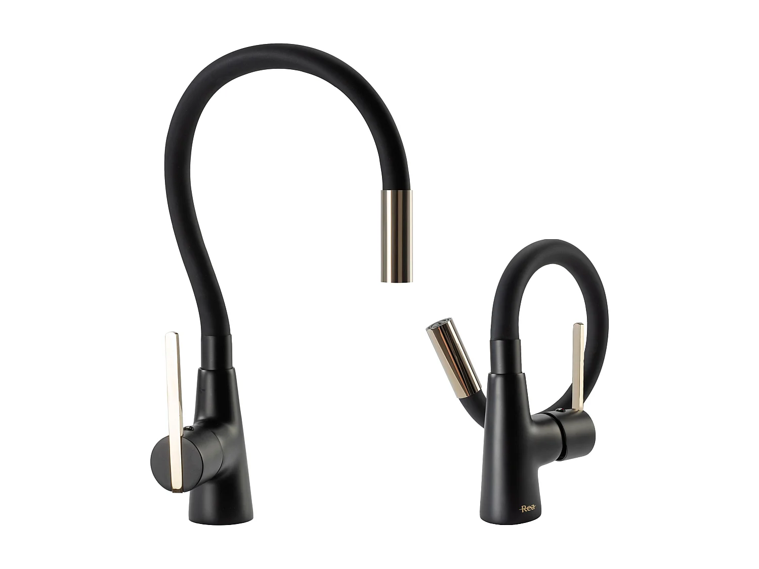 Grifo Para Cocina Rea Bateria Kuchenna Icon Black/Gold