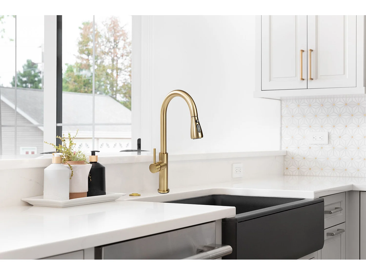 Robinet De Cuisine Rea Nest Brush Gold