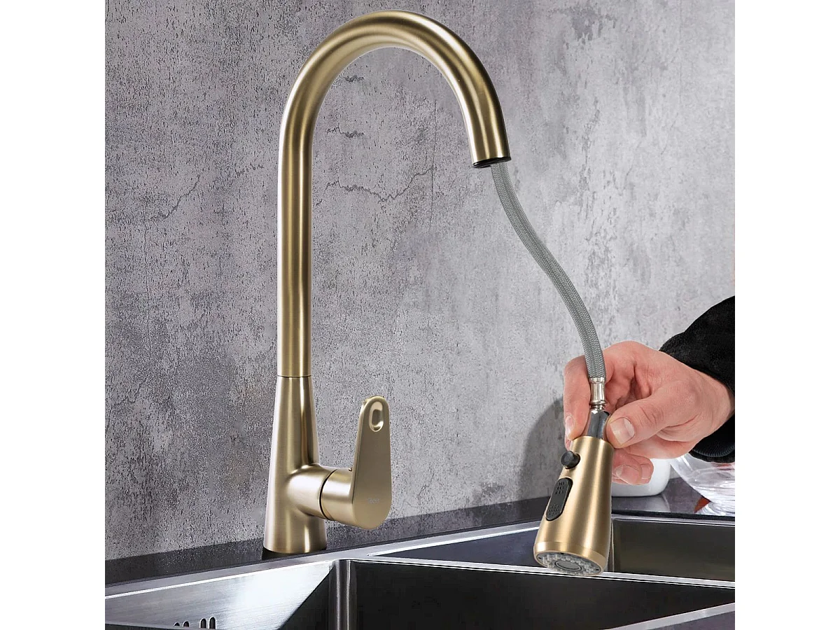 Robinet De Cuisine Rea Mild Brush Gold