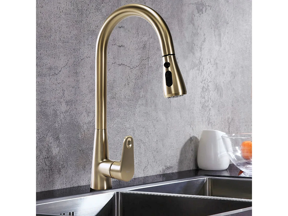 Robinet De Cuisine Rea Mild Brush Gold