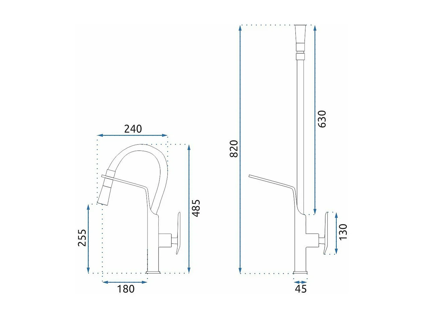 Robinet De Cuisine Rea Castor Black/Gold