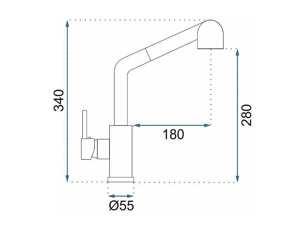 Keukenkraan Rea Troy Brush Nickel