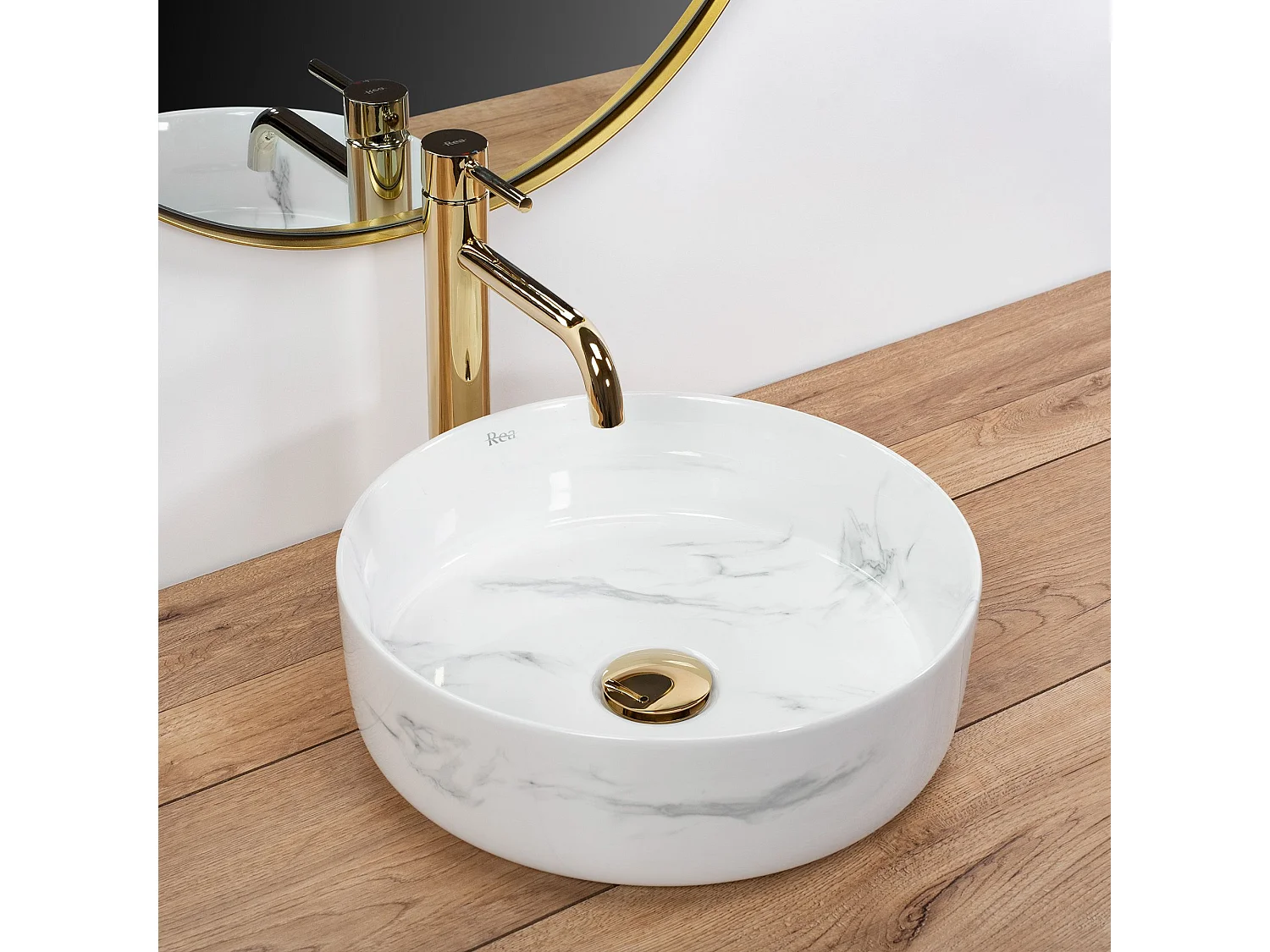 Lavatório De Apoio Rea Sami Nature Marble White