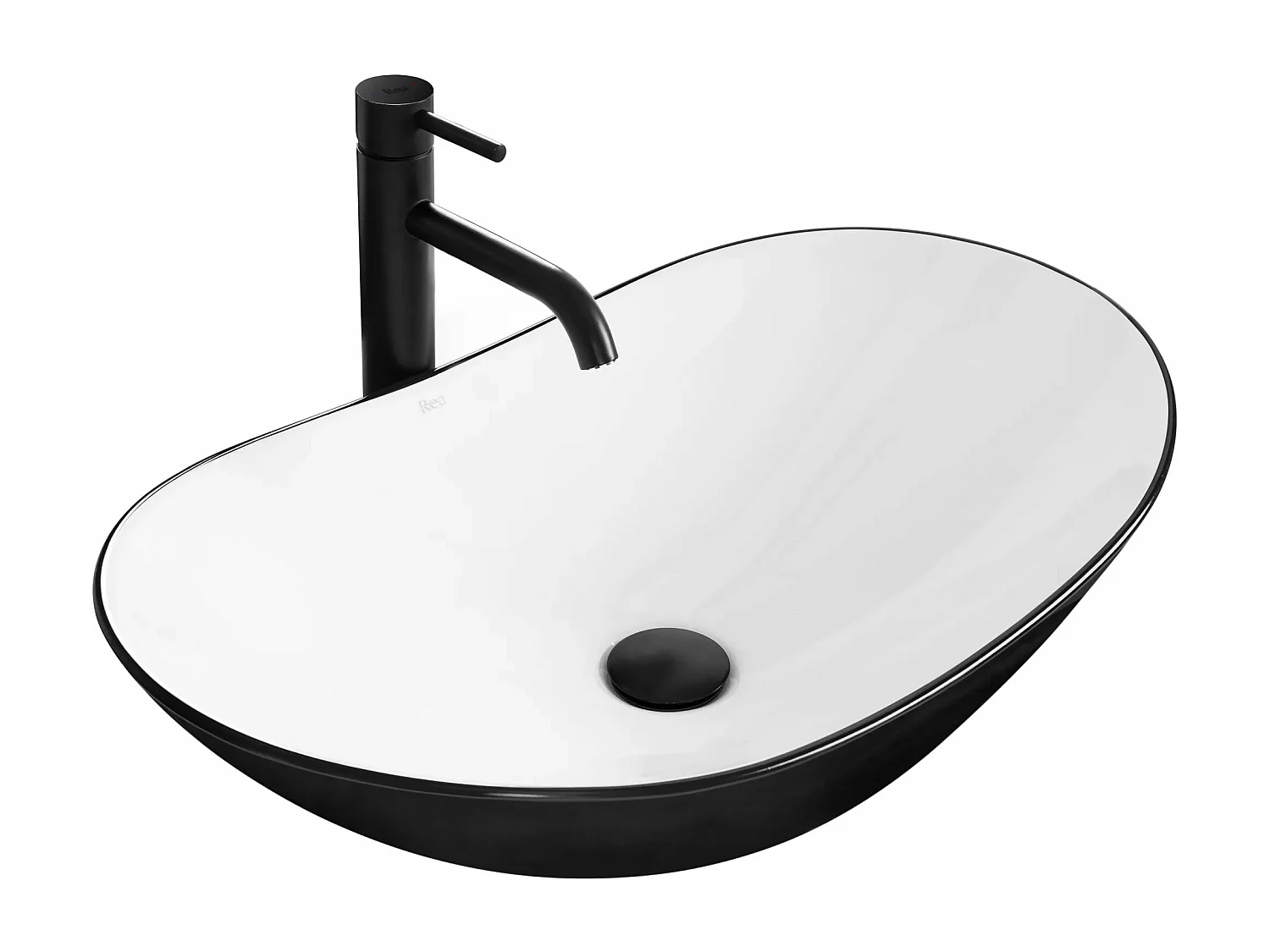 Vasque À Poser Rea Royal White Black