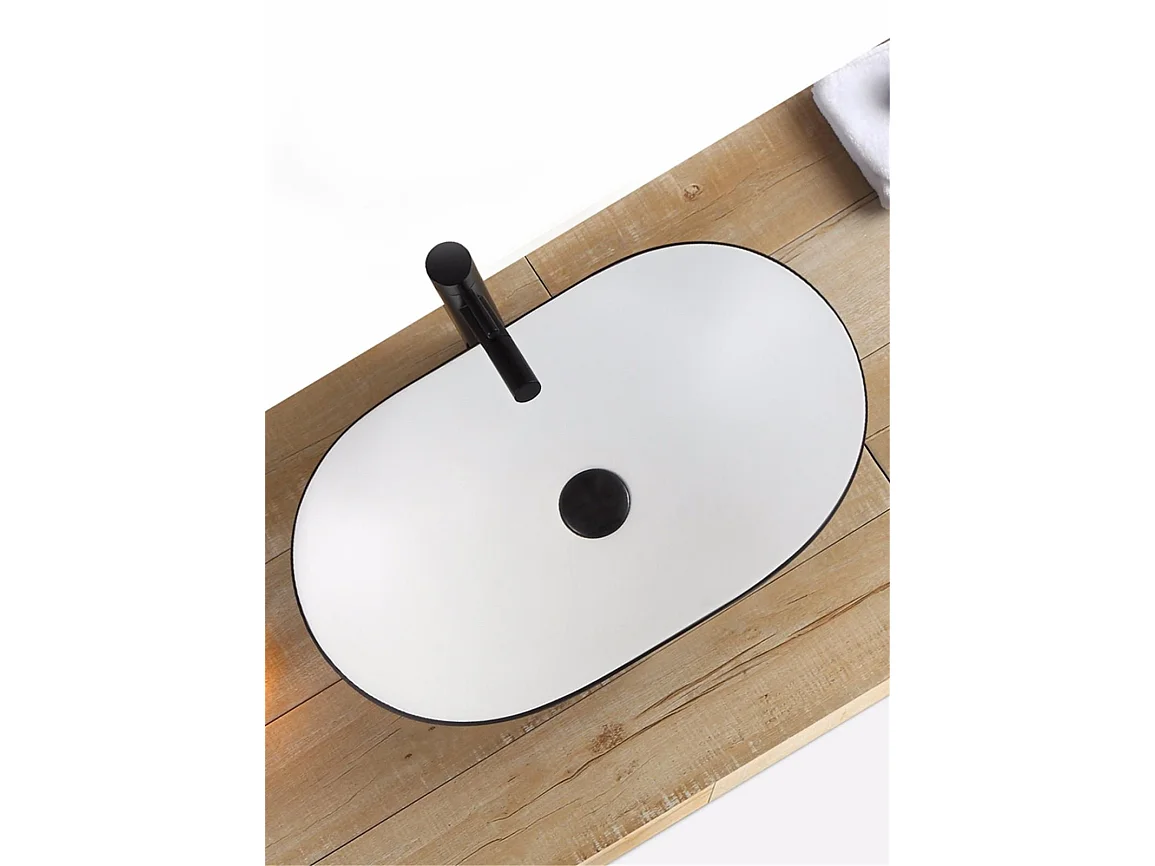 Vasque À Poser Rea Royal White Black