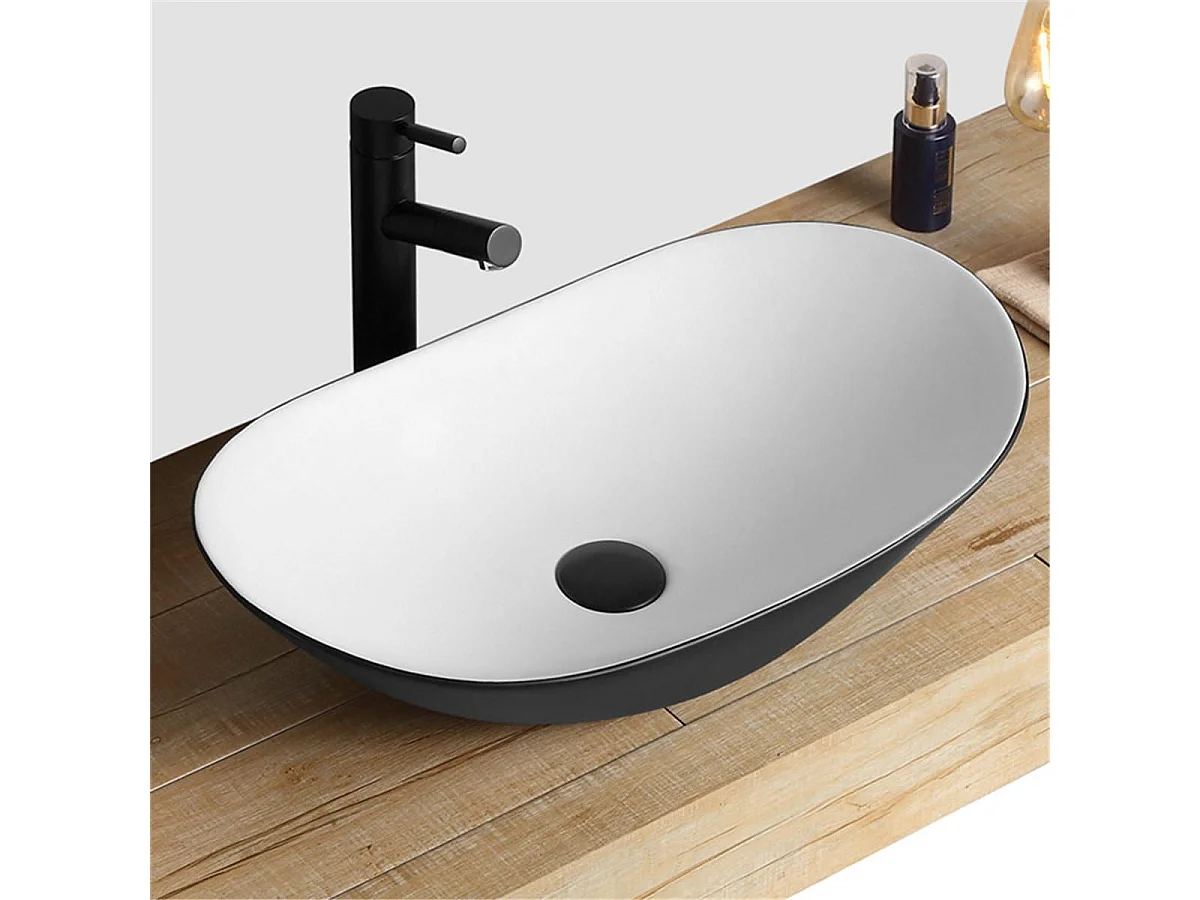 Vasque À Poser Rea Royal White Black